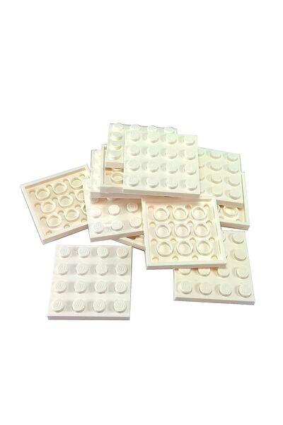 LEGO لوحة موك مخصصة لإنشاء الإكسسوار 4 × 4 طوب أبيض مسطح سيتم إرسال قطعتين