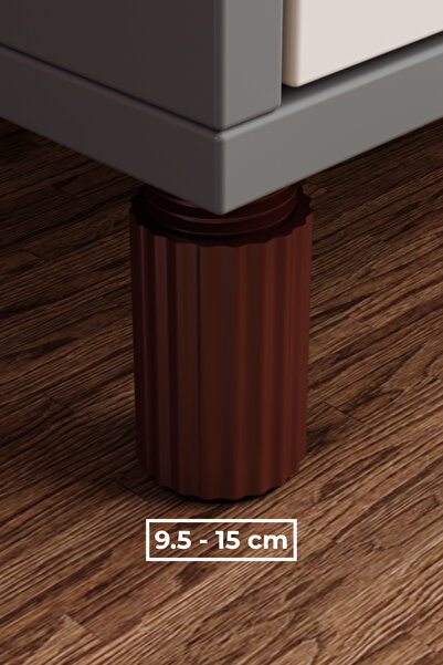 wooden lane studio Tekli Mobilya Orta Destek Ayağı Ceviz 9.5/15 cm Ayarlanabi...