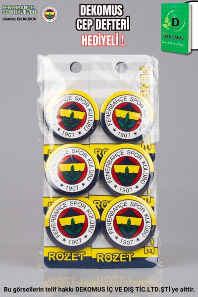 Fenerbahçe "dekomus Cep Defteri Hediyeli" Lisanslı 2'li Rozet