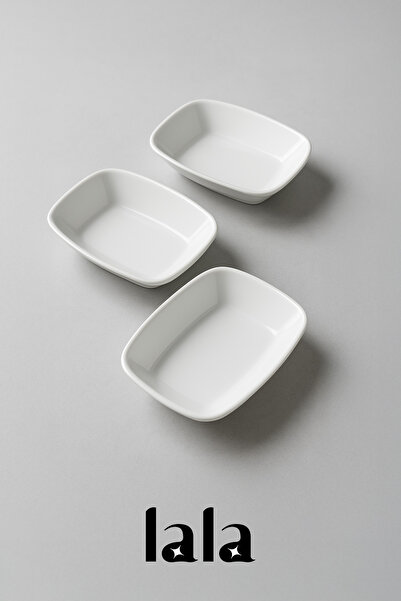 Lala Mutfak Gözde Appetizer & Garnish Plate Set of 3 | 14X10Cm | Stylish and Break Resistant
