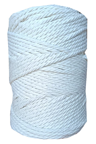 Bevella Macrame Cord 4 Μm 3 Στριφτό Βαμβακερό Εκρού Μακραμέ Σχοινί 2 X 500 γρ 1 Kg