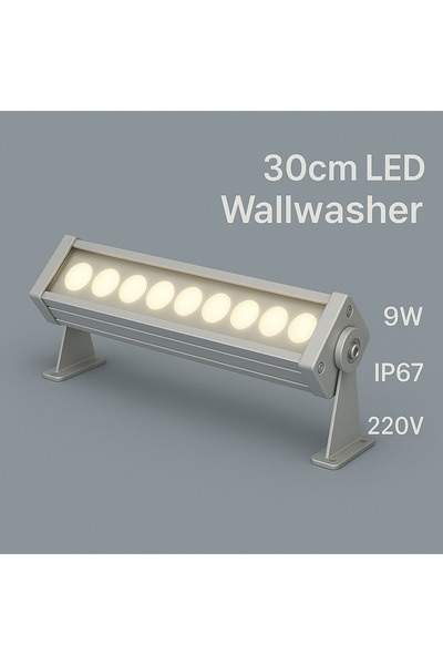 DEHALUX LIGHTING 30cm 9w Led Wallwasher Naturel Beyaz 4000k | Dış Cephe, Minare, Bahçe Aydınlatma | Iç-dış Kullanım