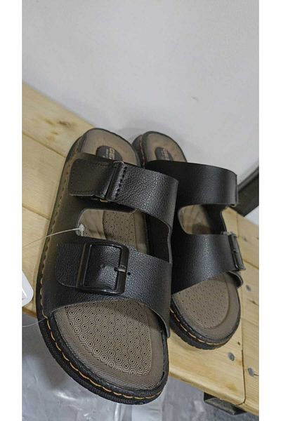 GEZER Men's Daily Slippers - Velcro, Single Buckle, Adjustable Comfortable Sole