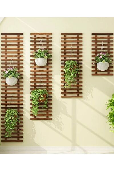 DEMBEY AHŞAP ATÖLYE Saksı Çiçeklik Duvar Çiçekliği Ahşap Çok Katlı Dekoratif ...