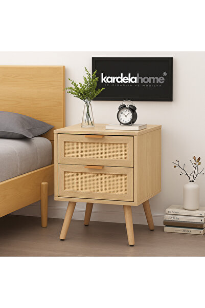 Kardelahome 2 Çekmeceli Komodin %100 MDF Lam 1 Adet (ÜRÜN KURULU GÖNDERİLMEKTEDİR)