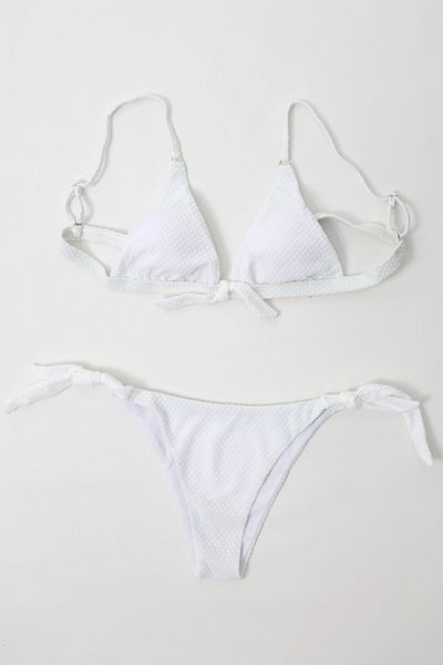 hazelin White Rope Tied Lined Bikini Set - HZL24S-LC2228