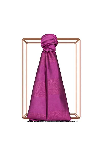 ipekevi Silvery Block Silk Shawl 4088-Begonia