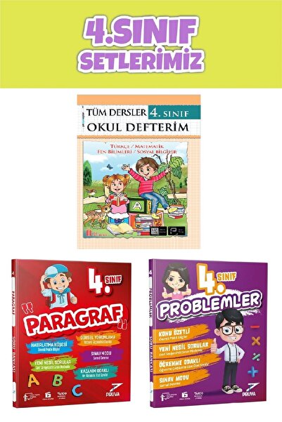 Ata Yayıncılık 4.Sınıf Okul Defterim+Paragraf+Problem Kitabı