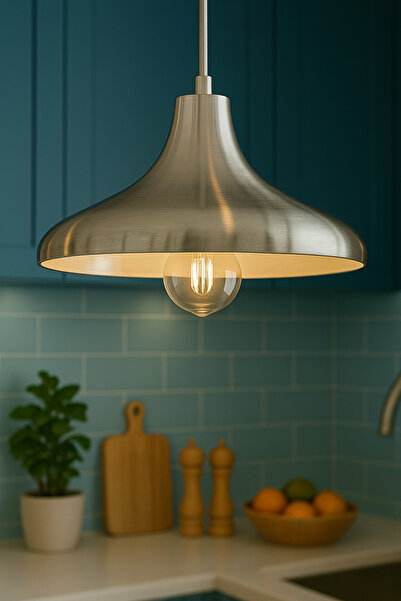 Ultra Home Piero Model Krom Kaplama Rustik Tekli Avize Sarkıt Salon Mutfak Ot...