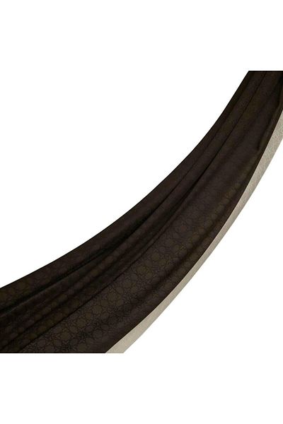 ipekevi Σάλι με μοτίβο Four Seasons Monogram 04356-στάχτης καφέ