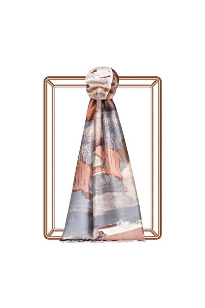 ipekevi Brush Stroke Patterned Silk Shawl 07187-Mink