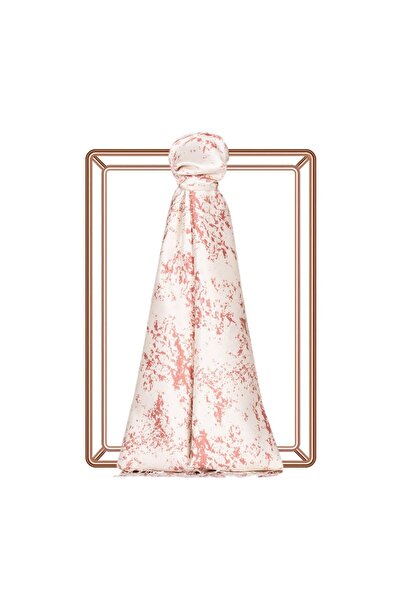 ipekevi Mermer Desenli İpek Şal 05246-Gül Kurusu