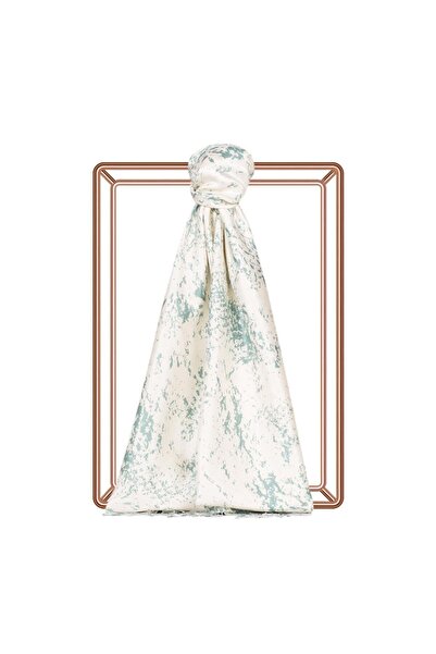 ipekevi Шовковий шарф з мармуровим візерунком 05246-Ментол