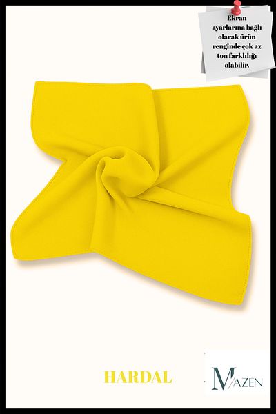 MAZEN Mustard Yellow Plain Chiffon Scarf Multi-Purpose Accessory