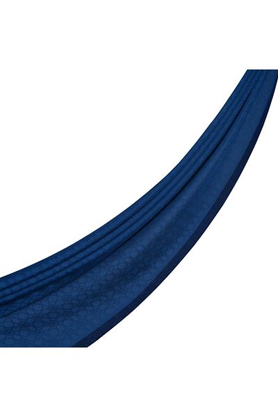 ipekevi Four Seasons Monogram Pattern Shawl 04356- Midnight Blue