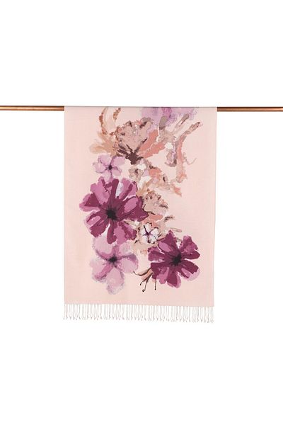 ipekevi Evening Sefasi Patterned Silk Shawl 6710-Powder Pink