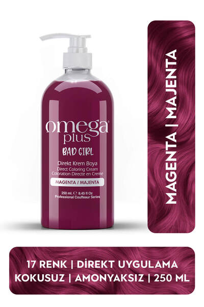 Omega Plus Bad Girl Majenta Geçici-renkli Amonyaksız Saç Boyası 250 ml
