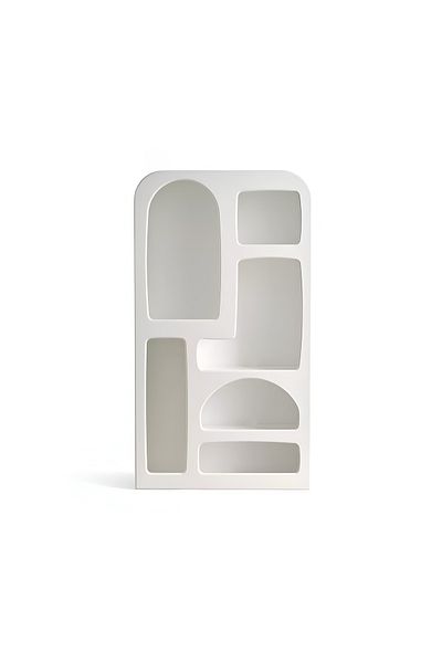 ket furniture Bohemian style cabinet made of durable engineered wood with two round doors that enhances the appeal of the home.