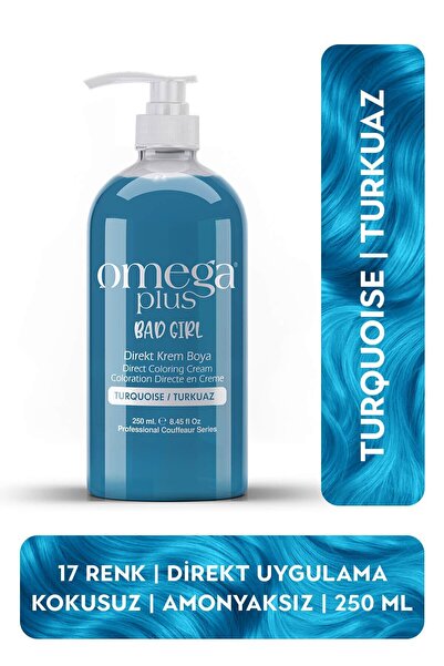 Omega Plus Bad Girl Turkuaz Geçici-renkli Amonyaksız Saç Boyası 250 ml
