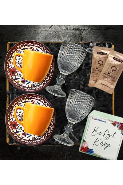 Janset 2-Person Turkish Coffee Cup Set (Color Options Available)