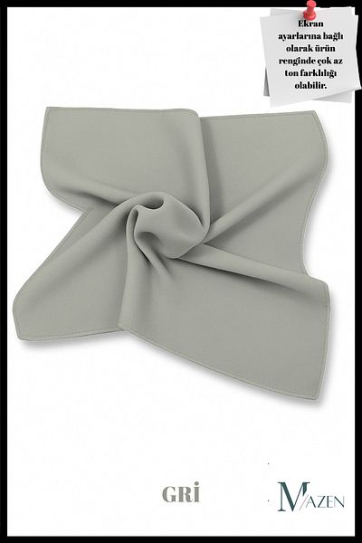 MAZEN Gray Colored Plain Chiffon Scarf Multi-Purpose Accessory