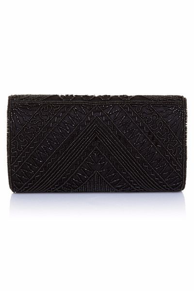 GATSBYLADY LONDON Beatrice Hand Embellished Clutch Bag in Black