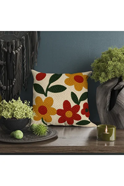 Ahsen Dekoratif Modern Stylish Aesthetic Relief Themed 3D Digital Printed Luxury Velvet 4-Piece Throw Pillow Cover Set