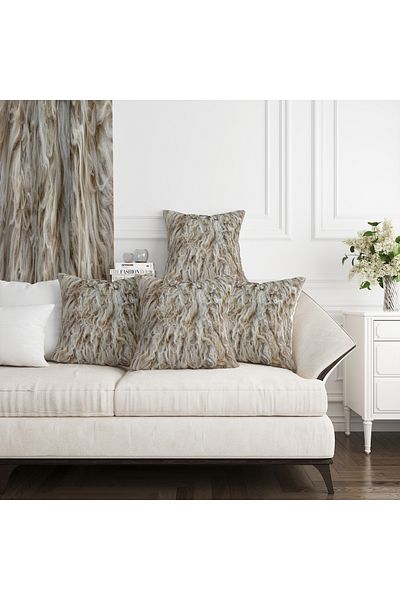 Ahsen Dekoratif Feather Digital Printed Modern Luxury Velvet 4-Piece Throw Pillow Cover Set...
