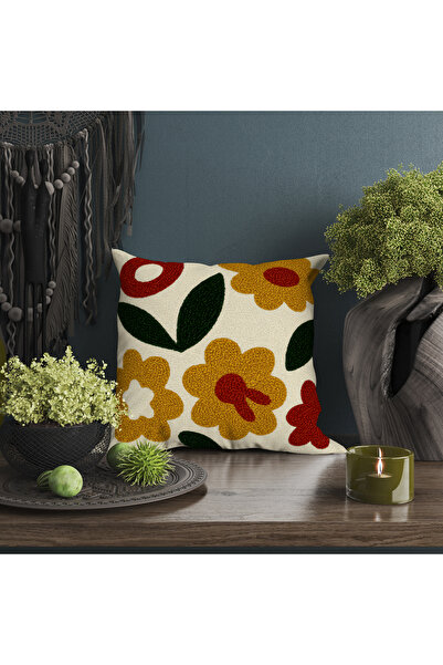 Ahsen Dekoratif Modern Stylish Aesthetic Relief Themed 3D Digital Printed Luxury Velvet 4-Piece Throw Pillow Cover Set