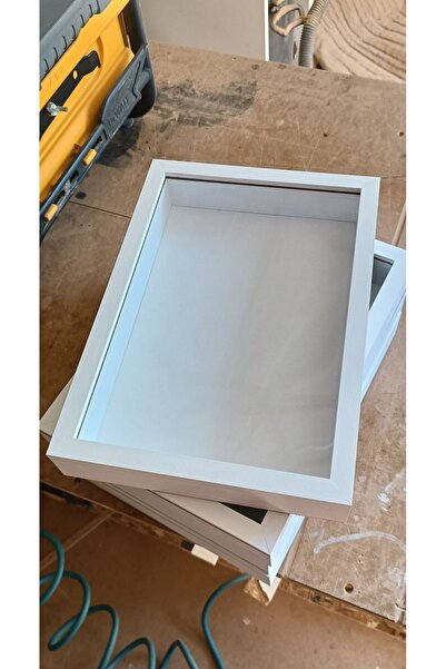 Home Kuru gül ahşap çiçek çerçevesi beyaz 35x25 pleksi camlı