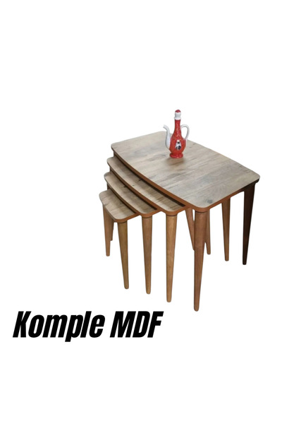 VİZYON Komple MDF 4 LÜ zigon sehpa servis sehpası yan sehpa