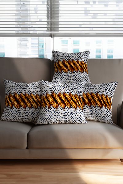 Ahsen Dekoratif Modern Knitting Pattern Assortment Digital Printed Luxury Velvet 4-Piece Throw Pillow Cover Set