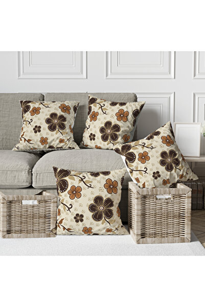 Ahsen Dekoratif Modern Patterned Striped Flowers Digital Print Luxury Velvet ...