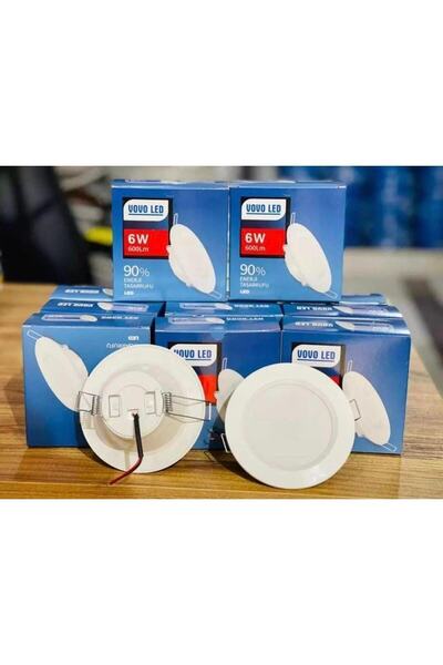 VOVO (1 Adet ) 6 Watt Led Spot Lamba Beyaz Kasa 6500k Beyaz Işık ( Delik Çapı...