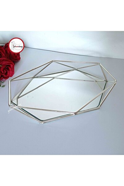 Gelincimherşey Огледална сребърна тава за представяне на годежен пръстен Prism