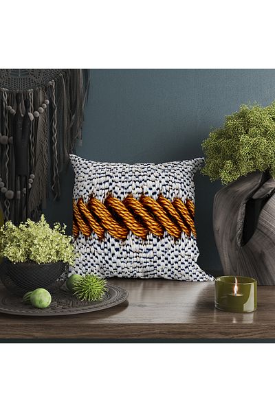 Ahsen Dekoratif Modern Knitting Pattern Assortment Digital Printed Luxury Velvet 4-Piece Throw Pillow Cover Set