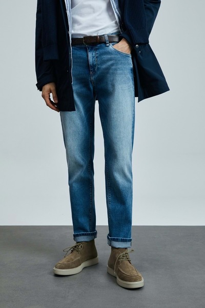 Lufian 111200188 Мъжки панталон Alesso Smart Jean Slim Fit, мъжки дънки, сини