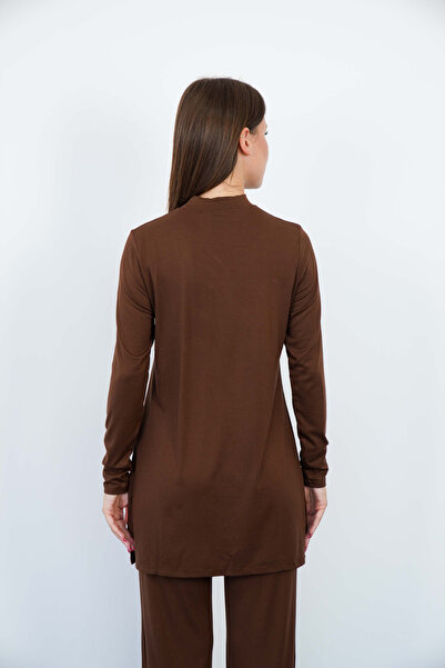penyebizden Brown Viscose Tunic and Pants Set