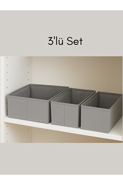 Genel Markalar 3'lü Gri Çekmece Içi Düzenleyici Organizer Set - Çok Amaçlı Do...