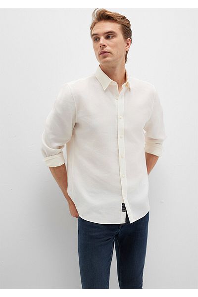 Mavi Риза от екрю Tencel™ Lyocell, стандартна кройка / нормална кройка 0211659-70057