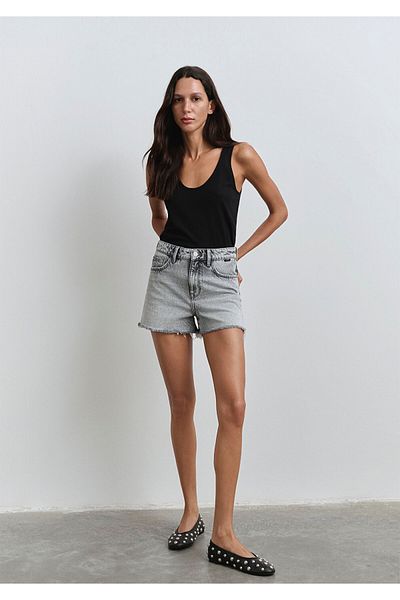 Mavi Cherry 90S Light Gray Jean Shorts 1410022-89734