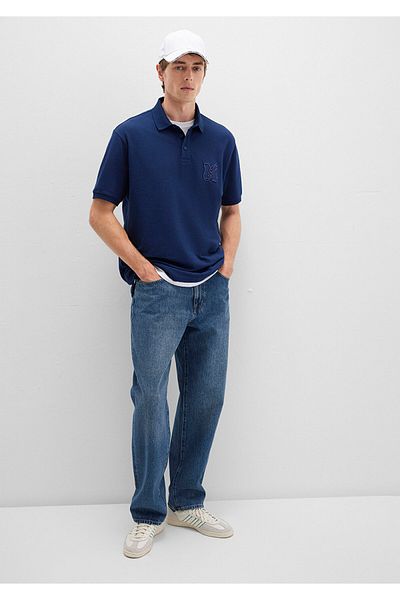 Mavi Navy Blue Polo T-Shirt Loose Fit / Loose Relaxed Fit 0613009-89353