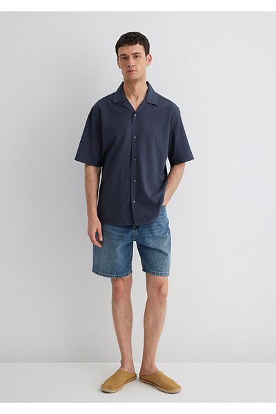 Mavi Πουκάμισο Navy Blue Loose Fit / Loose Casual Cut 0211519-70726
