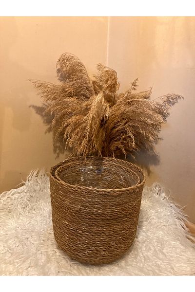 Paganca 2-Piece Wicker Cylinder Flower Pot Large Sizes