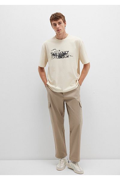 Mavi Batman Printed Beige T-Shirt Relaxed Fit / Comfortable Cut 0612919-70065