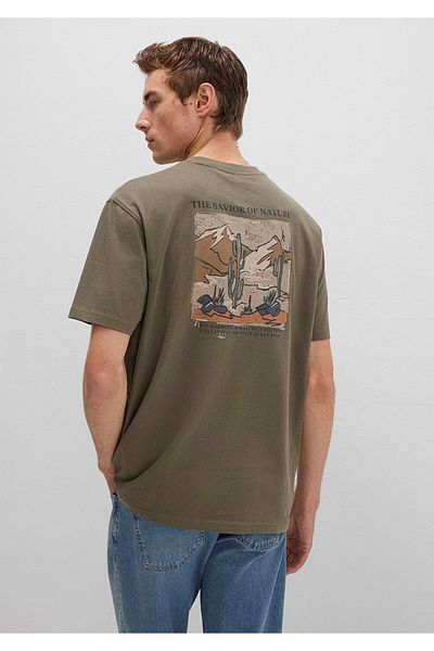 Mavi Printed Khaki T-Shirt Loose Fit / Loose Relaxed Fit 0612822-70377
