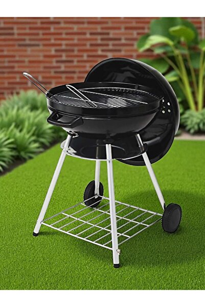 Padilon Xl Büyük Boy Kömürlü Küre Mangal Kapaklı Tekerlekli 56cm Yuvarlak Mangal