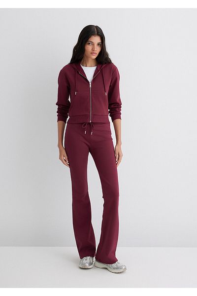 Mavi Flared Leg Claret Red Interlock Sweatpants 1011077-70394