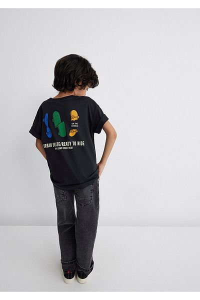 Mavi Τυπωμένο T-Shirt Anthracite Oversize / Wide Cut 6610275-70087