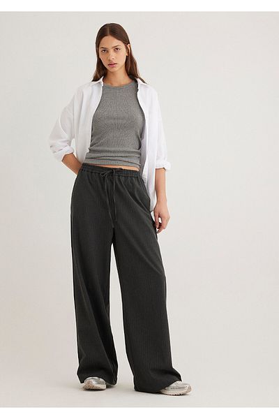Mavi Wide Leg Anthracite Trousers 1011060 -87977